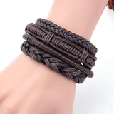 Fashion Women Multilayer Handmade Bangle Handmade Bracelets Leather Cool