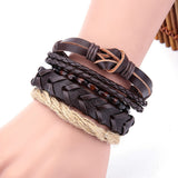 Fashion Women Multilayer Handmade Bangle Handmade Bracelets Leather Cool